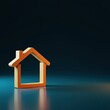 © tpadobestock - Clean modern abstract design of a conceptual house symbol on a simple background representing property development and secure investment opportunities, agent, identity, shape