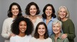 © SAFIICLON - Portrait of a multi-generational and multi-ethnic group of women smiling together in a display of unity and community