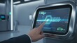 © newlifestock - Hydrogen Fuel Future Energy Interactive touchscreen interface for modern technology and car control.