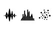 © Rifky - Dynamic audio waveform, bar graph analytics, and scattered data points representing sound, finance, and information flow for modern design