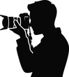 © Razia - Silhouette Photographer Taking Picture Professional Camera Side View Black Image Transparent Background