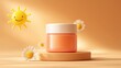 © Pathompong Thongsan - Skin care cream protects skin cells and collagen from UV rays and sunlight. Concept of sunscreen, lotion and skin care products.