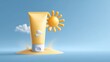 © Pathompong Thongsan - Skin care cream protects skin cells and collagen from UV rays and sunlight. Concept of sunscreen, lotion and skin care products.