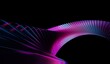 © themagia - 3D illustration showing black 3D background, neon light holographic gradient, abstract crystal pattern, blue purple caustic effect, and glass chromatic cube block shapes render