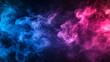 © Zara - Vibrant blue and pink smoke swirls dance dynamically in dark abstract background