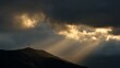 © AI Petr Images - Heavenly beams pierce stormy clouds over quiet hilltop cross, evoking Easter dawn contemplations and sacred moments of light