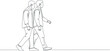 © Raja - Two men walking side by side in a simple line drawing