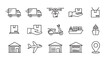 © Mehedi - Delivery and Logistics Icon Set Transportation and Shipping Service Solutions