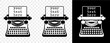 © artsterdam - Typewriter, prints, text, paper and sheet, graphic design. Writer, write, typescript and letter, vector design and illustration