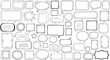 © Jamshadul - Collection of hand drawn doodle speech bubbles and frames in various shapes and styles on a white background