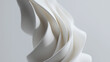 © photo for everything - Abstract sculpture in white, showcasing organic curves and smooth shadows against a light background.  The fluid form captures light with serene simplicity.