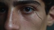© Liliia - Close-up of young male's eye with intricate crackle effect, evoking mysteries of Lantern Festival and storytelling traditions