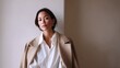 © Karen - Elegant Woman in Beige Coat, Quiet Luxury Style and Modern Minimal Minimalist Fashion Portrait