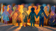 © Selvam - Diverse paper cut-out figures symbolizing community and connection