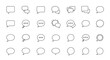 © Bruce - A comprehensive collection of minimalistic linear outline speech bubble icons, perfect for web and graphic design, apps, banners, social networks, and cards, featuring diverse shapes and styles for