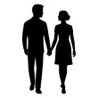 © Umar - Couple walking side by side – modern partnership theme vector with transparent background