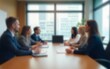 © li - Office blur meeting room blurred background of blurry boardroom interior with work desk table for business people team discussion corporate conference enterprise seminar : Generative AI. High quality