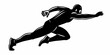 © Ayat - Illustration of a black silhouette of a runner in motion with arms and legs extended in a sprint position