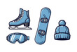 © saxti - Winter Sports Gear Ice Skate, Snowboard, Goggles, and Beanie