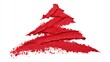 © mila103 - A vibrant red lipstick swatch is creatively shaped like a Christmas tree. The smooth texture and rich color stand out against the white background, adding a festive touch.