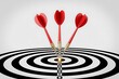 © design png - Precision and Focus Three Darts Hit the Bullseye Target Achieving Goals and Success with Accuracy