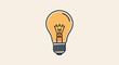 © Rizki - Simple glowing incandescent light bulb vector illustration.