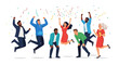© Aris - Successful business team celebrating achievement illustration