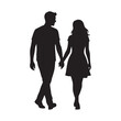 © Flyillustrations - Couple Holding Hands Silhouette Depicting Romance, Connection, and Togetherness in Relationship