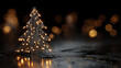 © malik - Tech Christmas Tree: An innovative fusion of holiday cheer and technological innovation, a Christmas tree formed from circuit board pathways, illuminated by soft golden lights on a dark background.