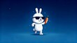 © Ben Kuang - Starry Night Bunny: Cool Rabbit with Sunglasses Holding Carrot