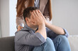 © Pixel-Shot - Upset male drug addict visiting psychologist in office