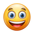 © MstLucky - A cheerful yellow smiley face with big eyes and a wide grin, conveying happiness and excitement isolated on transparent background perfect for expressing positive emotions
