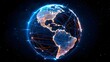 © Shakti Creation - Stunning global network visualization showing connection points across continents, ideal for technology, communication, and international business ventures