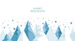 © vector_art - Happy holidays greeting card with a minimalist geometric winter forest landscape and falling snow