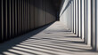© A2Z AI  - Architectural marvel of light and shadow. Parallel lines create a mesmerizing visual rhythm along a pathway, highlighting the play of sunlight. Simple yet captivating.