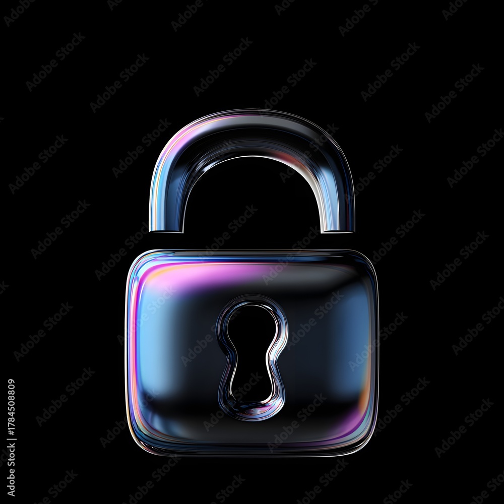 Security Symbol: A gleaming lock stands as a symbol of protection and ...