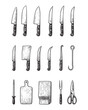 © prodesignz22 - Vintage Knife Illustration Set – Hand-Drawn Rustic Blades Collection Engraved Knives Clipart – Retro Kitchen & Hunting Knife Sketch Pack