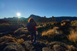 © Xalanx - Woman photographer shooting Roques de Garcia with Mount Guajara in the background