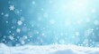 © Stocks Fluent - Snowy winter background with falling snowflakes and snow ground in blue color