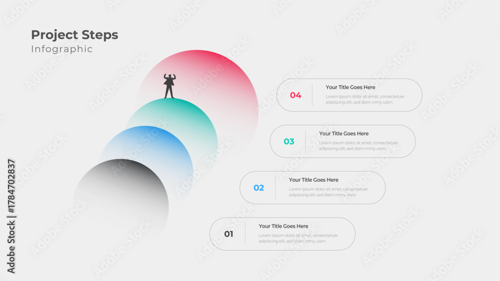 Modern Project Management Infographic Template with 4 Colorful Layered ...