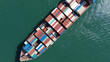 © Kokhanchikov - Cargo ship filled with containers in port area
