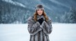 © ms25designs - Beautiful Woman in Fur Coat in Snowy Winter Landscape