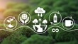 © MST JAMENA KHATUN - Sustainable development concept illustrated with ecological icons showing recycling, nature, and the environment