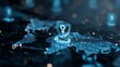 © MD ABDULLAH - Digital world map with glowing security shield icon and network connections cybersecurity data protection
