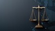 © เด็กชาย นุ่มนิ่ม - legal intellectual property strategy concept. Scales of justice with a modern, digital background design.
