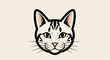 © Pablo - Stylized feline face illustration, modern vector art featuring a cat's head with bold lines on