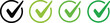 © Iconpro333  - Bold green checkmark icon centered in a square on white. Minimalist, clean design symbolizing success, completion, or approval. Bright, uniform lighting. Flat vector illustration for digital use