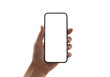 © Zulekha - Modern mockup of a smartphone in hand with blank white screen ready for app or website promotion