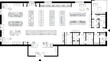 © Ajit - Floor plan of a retail store with aisles, shelves, and checkout counters, topdown view