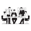 © MD - Business team meeting discussing charts and graphs at table
